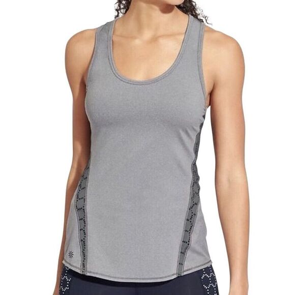 Athleta Eyelet Unsinkable Yoga Tank Top Graphite Gray Size Small - Picture 1 of 13